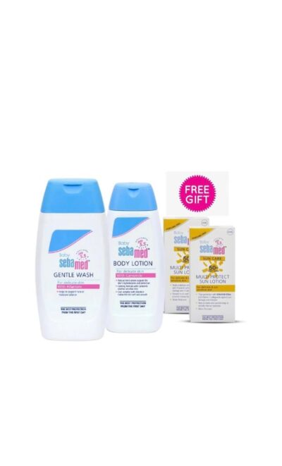 BUY 1 SEBAMED BODY LOTION 200ML AND 1 GENTLE WASH 200ML AND GET 2 MULTI PROTECT SUN LOTION 15ML FOR FREE