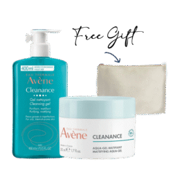 Cleanance Acne Cleanser Gel For Oily Skin - 400ml + Cleanance Aqua-Gel - 50ml + Free Pouch Gift