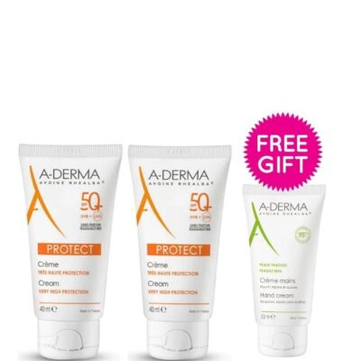 ADERMA protect cream spf 50 40ml (x2) + FREE hand cream 50 ml