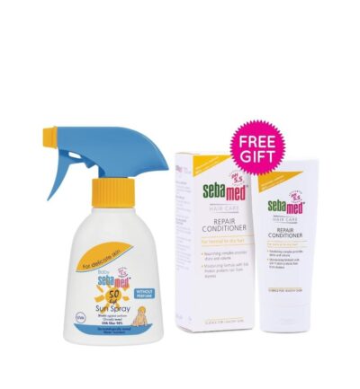 SEBAMED BABY SUN SPRAY SPF 50 200ML + FREE REPAIR CONDITIONNER 200ML