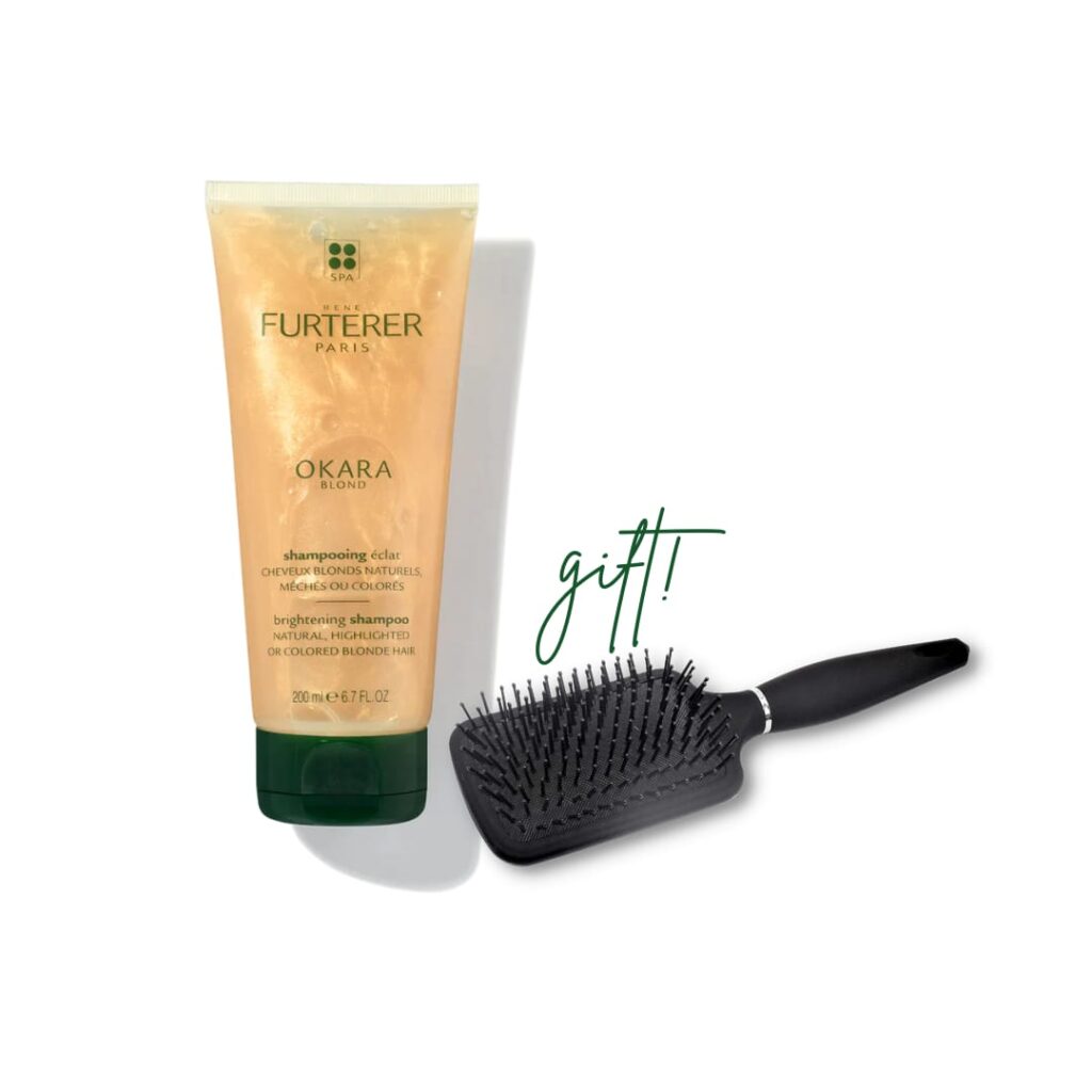Rene Furterer OKARA ACTIVE LIGHT, LIGHT ACTIVATING SHAMPOO 200ML+FREE HAIR BRUSH