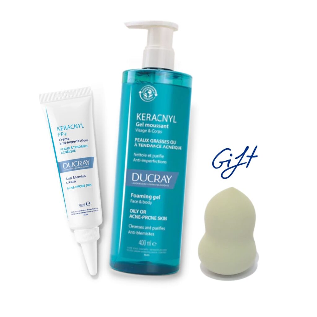 Ducray KERACNYL FOAMING GEL + KERACNYL PP ANTI-BLEMISH CREAM 30ML + BEAUTY BLENDER GIFThttp://qr.pierre-fabre.com/a/YBtBQ