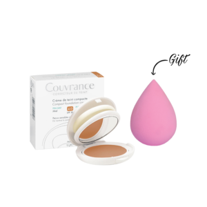 Eau Thermale Avène COUVRANCE CONFORT COMPACT FOUNDATION CREAM 10G+ FREE MAKE UP BLENDER SPONGE