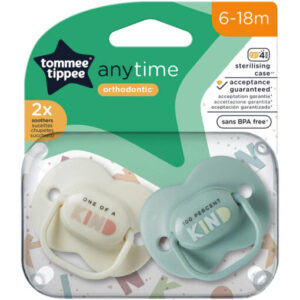 Tommee Tippee 6-18m Anytime Soothers Pacifiers Grey