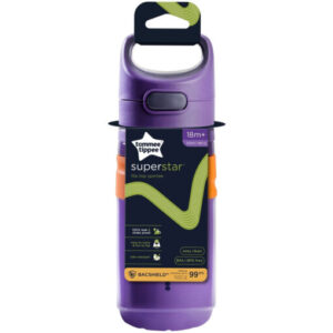 Tommee Tippee 18m+ Superstar 500ml Flip Top Water Bottle Purple