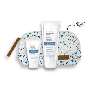 Ducray ICTYANE HAND CREAM 50ML+Ducray ICTYANE EMOLLIENT NUTRITIVE CREAM FACE AND BODY 200ML+FREE POUCH