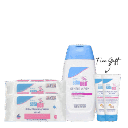 Baby Wet Wipes 2*72 – Duo Pack + Baby Gentle Wash – 200 ml + Free Gift Diaper Rash Cream 2 * 10 ml