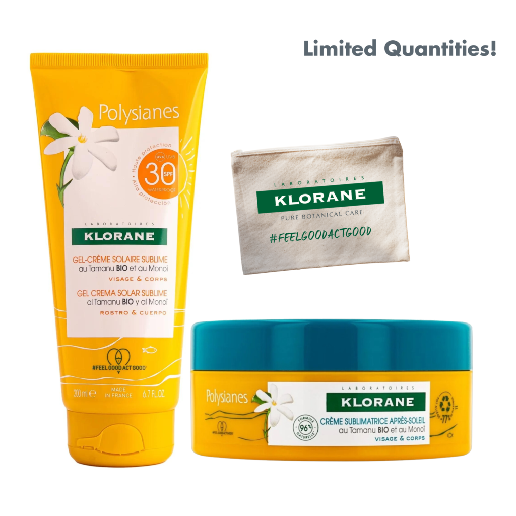 KLORANE POLYSIANES SUBLIMATING SUN GEL-CREAM SPF 30 200ML+KLORANE POLYSIANES AFTER SUN SUBLIMATING CREAM 200ML+FREE POUCH