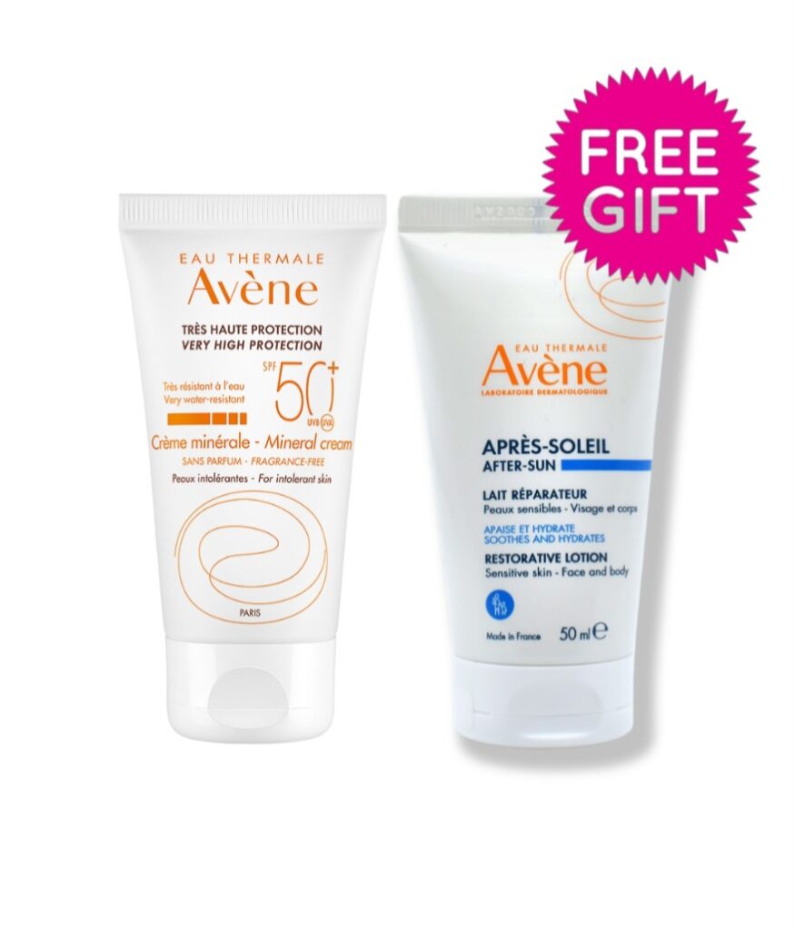 Eau Thermale Avène HIGH PROTECTION MINERAL CREAM SPF50 50ML+FREE GIFT AVENE AFTER SUN 50ML