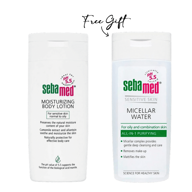 Moisturizing Body Lotion – For Sensitive and Normal Skin – 200 ml + Free Gift Sensitive Skin Micellar Water All-in-1 Purifying For Oily and Combination Skin – 200 ml