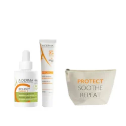 A-Derma Protect Invisible Fluid SPF50+ 40ml+ Aderma Biology Energy C Serum Coup d'Eclat + Pouch (Gift)