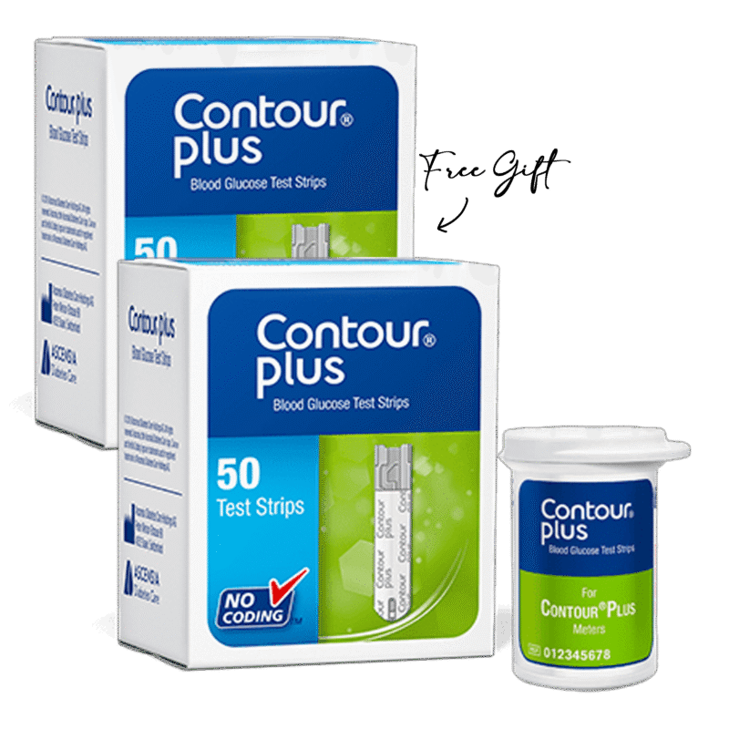Contour Plus Blood Glucose Strip 50 Strips 1+1
