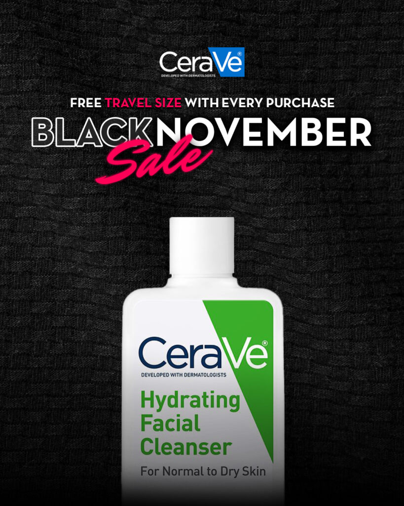 CeraVe Black November Sale Lebanon – Free travel size gift with every CeraVe purchase